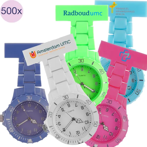 Hospitrix 500x Gepersonaliseerde Neon Verpleegkundehorloge met Logo